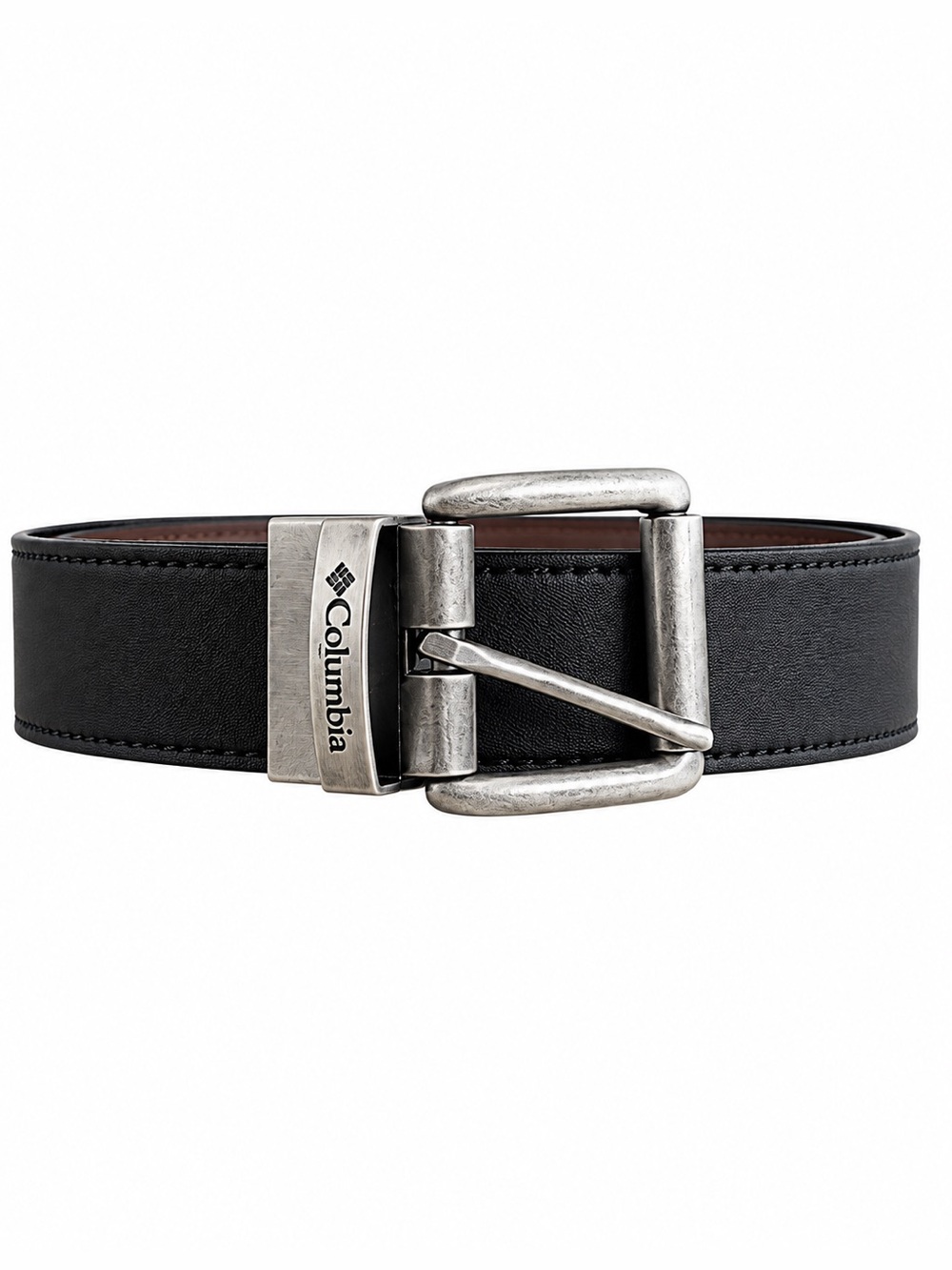 Columbia Black & Brown Reversible Leather-Look Belt – Size Small 30/32 GUC